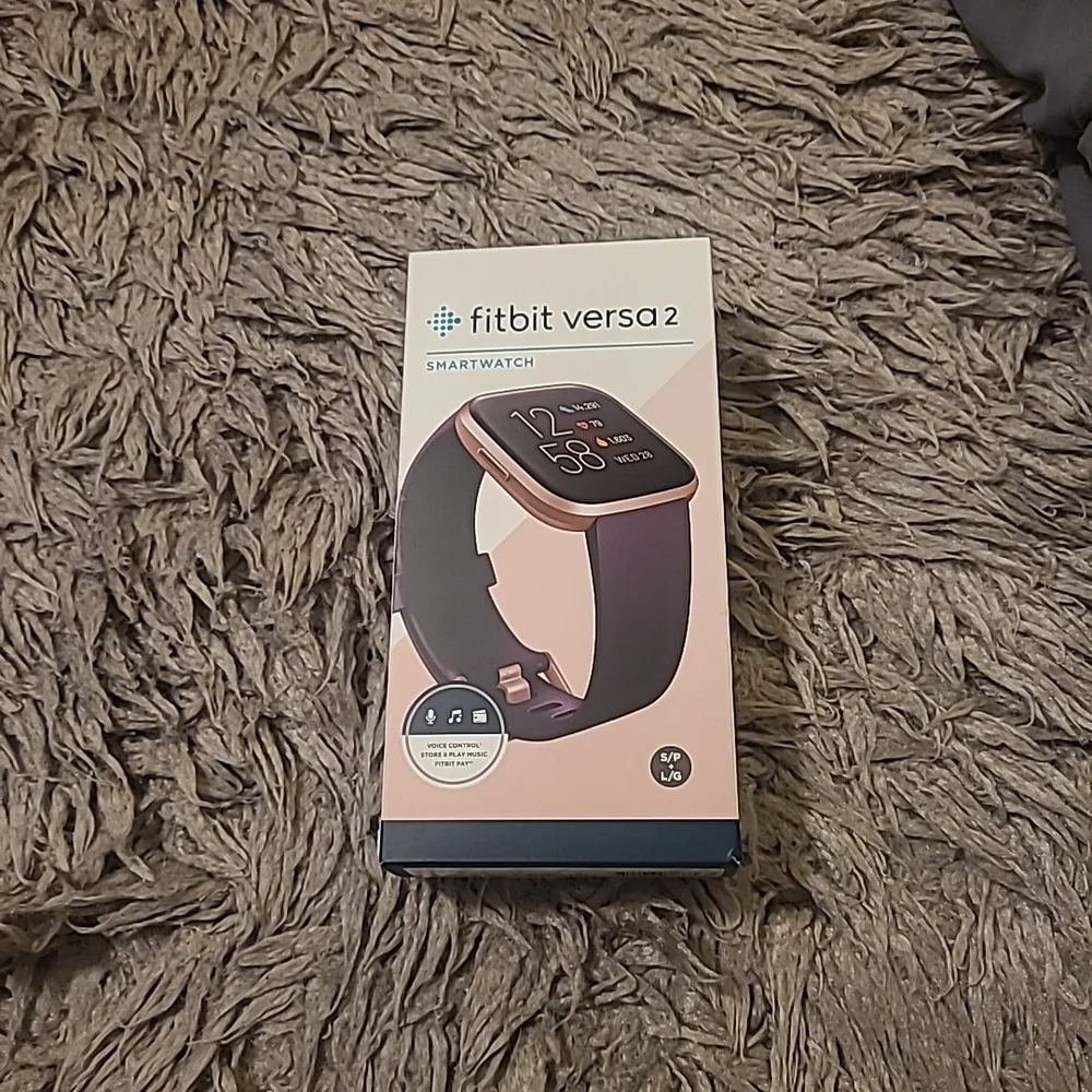 Fitbit Versa 2 Smartwatch - Black and Rose Gold BOX OnLY